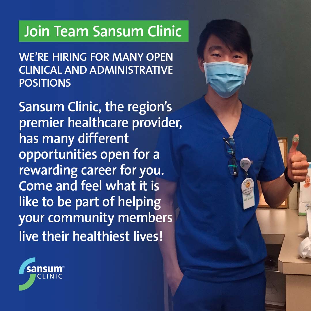 Employee of Sansum Clinic with thumbs up